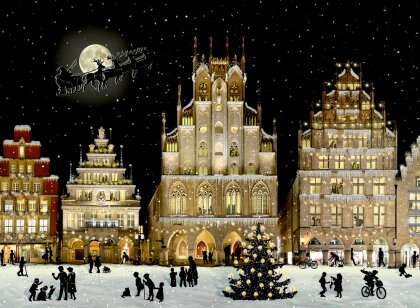 Weihnachtliches Stadtpanorama