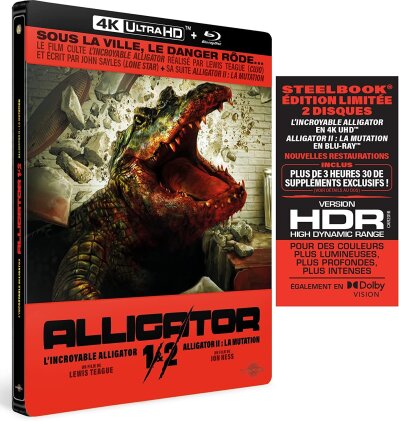 Alligator 1 & 2 - L'incroyable Alligator (1980) / Alligator 2 : La Mutation (1991) (Edizione Limitata, Steelbook, 4K Ultra HD + Blu-ray)