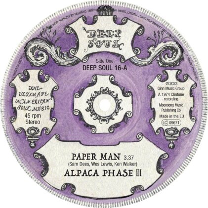 Sam Dees & Alpaca Phase III - Paper Man / False Alarms (7" Single)