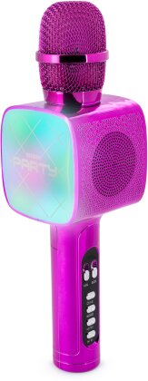 Bigben - PARTY BTMIC - Wireless Microphone + Speaker with Light Effects - pink