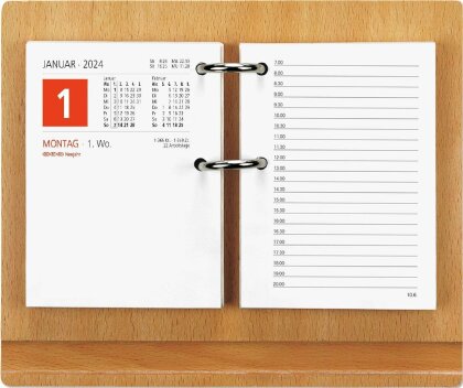 Holzuntersatz für Umlege-Kalender - 18,5x15,5 cm - mit Stiftablage - sehr stabil - 331-0000