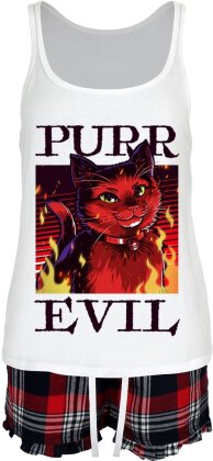 Purr Evil - Ladies Short Pyjama Set