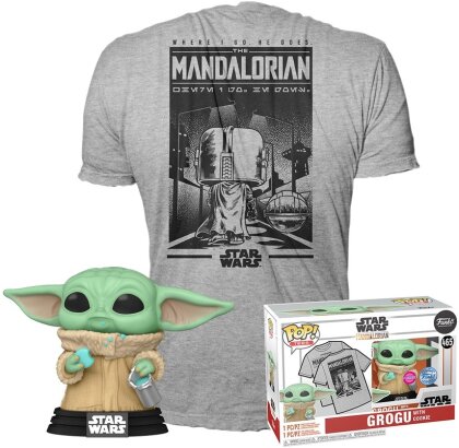 The Mandalorian: Grogu With Cookie - Star Wars: Funko Mini Pop! & Tee