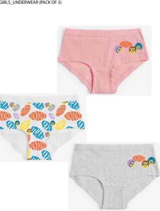 Minions - Underwear 3 Pack - Young Girls - Grösse 98/104