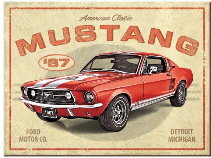 Magnet. Ford / Ford Mustang GT 1967 Red