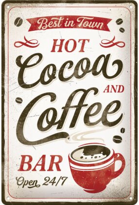 Blechschild. Coffee & Chocolate / Hot Cocoa & Coffee