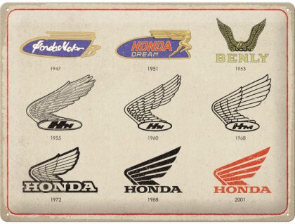 Blechschild. Honda / MC - Logo Evolution