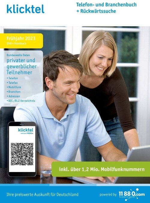 klicktel Telefon- und Branchenbuch inkl. Rückwärtssuche Frühjahr 2023