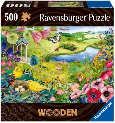 Ravensburger Puzzle 17513 - Wilder Garten - 500 Teile Holzpuzzle mit stabilen, individuellen Puzzleteilen und 40 kleinen Holzfiguren (Whimsies), für Kinder und Erwachsene ab 14 Jahren