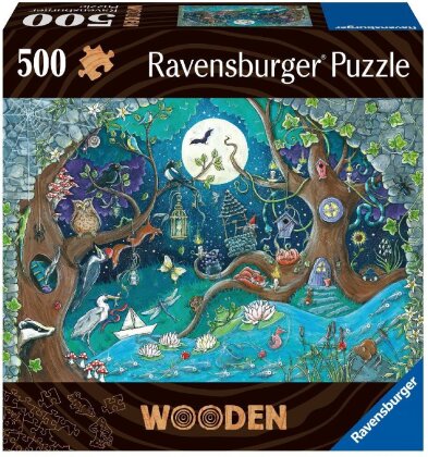 Ravensburger Puzzle 17516 - Fantasy Forest - 500 Teile Holzpuzzle für Kinder und Erwachsene ab 14 Jahren, mit stabilen, individuellen Puzzleteilen und 40 kleinen Holzfiguren (Whimsies)