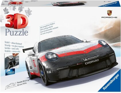 Ravensburger 3D Puzzle Porsche 911 GT3 Cup 11557 - Das berühmte Fahrzeug und Sportwagen als 3D Puzzle Auto