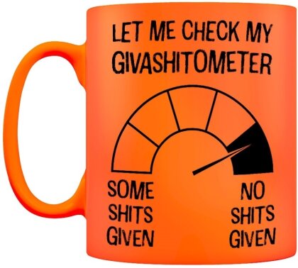 My Givashitometer - Orange Neon Mug