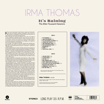 Irma Thomas - It's Raining - The Allen Toussaint Sessions (LP)