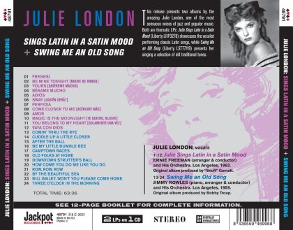 Julie London - Sings Latin In A Satin Mood/ Swing Me An Old Song (2023 Reissue)