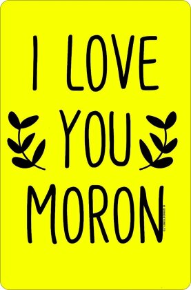 I Love You Moron - Neon Greet Tin Card