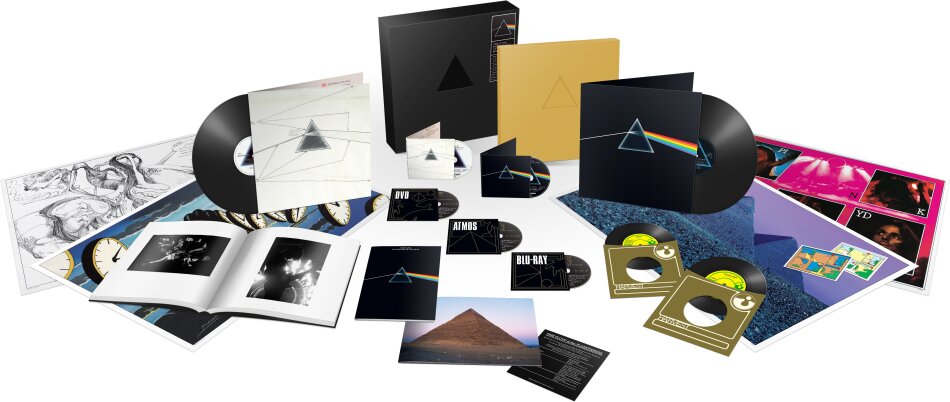 Pink Floyd - Dark Side Of The Moon (Deluxe Boxset, 2023 Reissue, 50th Anniversary Edition, 2 LPs + 2 CDs + 2 Blu-rays + DVD + 2 Bücher + 2 7" Singles)