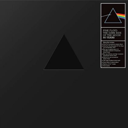 Pink Floyd - Dark Side Of The Moon (Pink Floyd Records, 50th Anniversary Edition, 2 LPs + 2 CDs + 2 Blu-rays + DVD + 2 Bücher + 2 7" Singles)