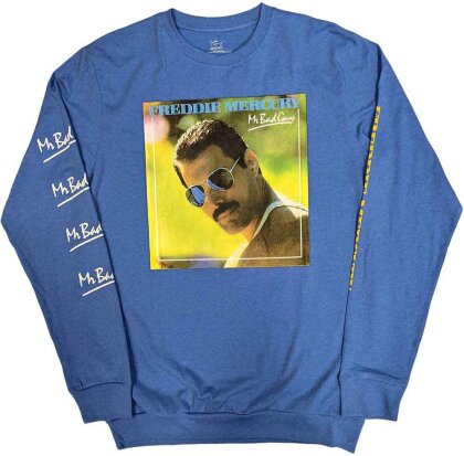 Freddie Mercury Unisex Long Sleeve T-Shirt - Mr Bad Guy (Sleeve Print)