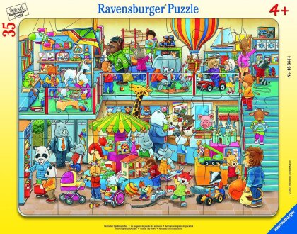 Ravensburger Kinderpuzzle - 05664 Tierischer Spielzeugladen - 30-48 Teile Rahmenpuzzle für Kinder ab 4 Jahren