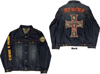 Guns N' Roses Unisex Denim Jacket - Appetite For Destruction (Back & Sleeve Print)