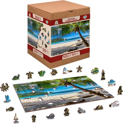 Puzzle Holz Paradise Island - Beach L, 505 Teile, spezielle