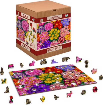 Puzzle Holz L Blooming Flowers - 505 Teile, aussergewöhnliche