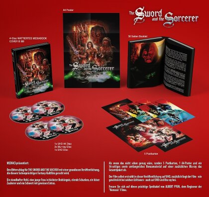 The Sword and the Sorcerer (1982) (Wattiert, Cover B, Limited Edition, Mediabook, 4K Ultra HD + 2 Blu-rays + DVD)