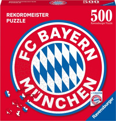 Ravensburger Puzzle 17452 - FC Bayern Logo - 500 Teile FC Bayern München Rundpuzzle für Erwachsene und Kinder ab 14 Jahren