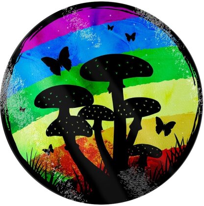 Rainbow Mushrooms - Circular Chopping Board