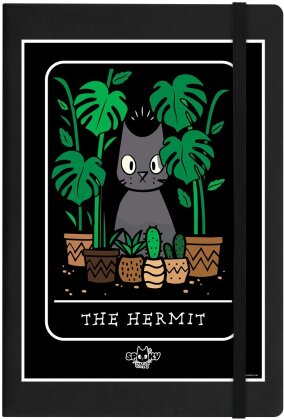 Spooky Cat Tarot: The Hermit - A5 Hard Cover Notebook