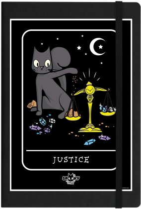 Spooky Cat Tarot: Justice - A5 Hard Cover Notebook