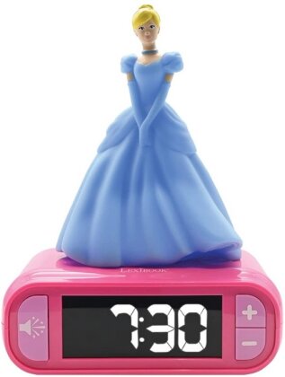 Disney - Prinzessin Cinderella - Wecker mit 3D Nachtlicht-Figur und besonderen Klingeltönen