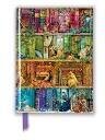 FLAME TREE Notizbuch Kunst mit Magnetverschluss - A Stitch In Time Bookshelves Aimee Stewart