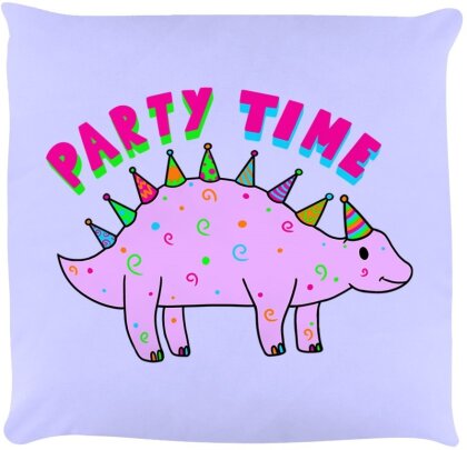 Party Time Dinosaur - Lilac Cushion
