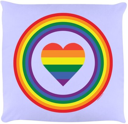 Rainbow Heart - Lilac Cushion
