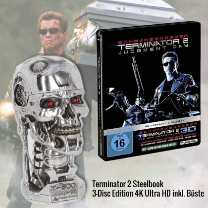 Terminator 2 (1991) (Büste, Édition Limitée, Steelbook, 4K Ultra HD + Blu-ray 3D + Blu-ray)