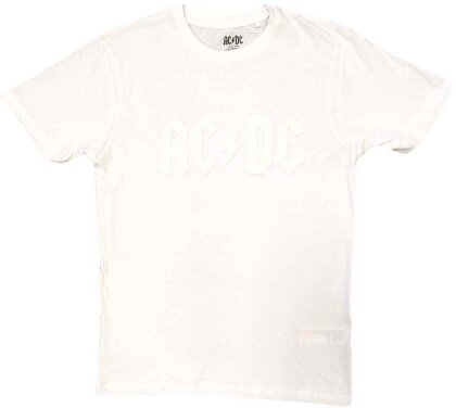 AC/DC Unisex Hi-Build T-Shirt - Logo (White-On-White)