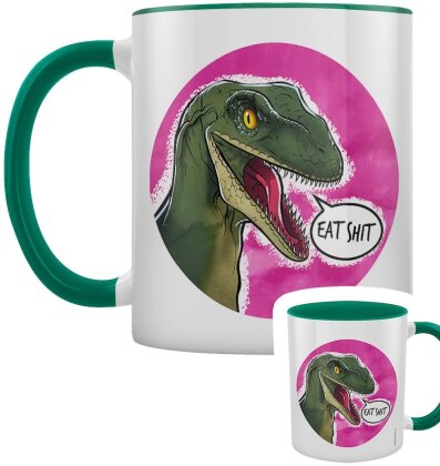 Cute But Abusive Dinosaurs: Eat Shit - Green Inner 2-Tone Mug