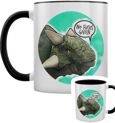 Cute But Abusive Dinosaurs: No Fucks Given - Black Inner 2-Tone Mug