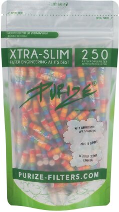 PURIZE® Xtra Slim Aktivkohlefilter DIVERSITY (250Stk.)