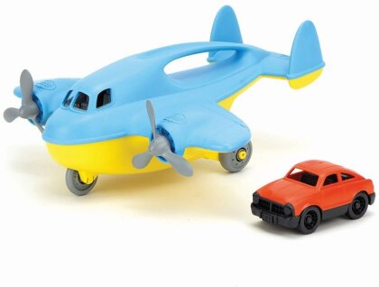 GREENTOYS - Frachtflugzeug blau mit Auto