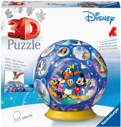 Ravensburger 3D Puzzle 11561 - Puzzle-Ball Disney Charaktere - 72 Teile - Puzzle-Ball für Disney-Fans ab 6 Jahren