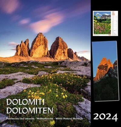 Dolomiten 2024 - Postkartenkalender Hochformat