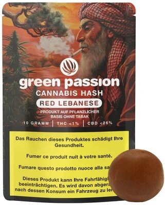 Green Passion Red Lebanese Hasch (2g) - Outdoor (CBD: bis 28%, THC: <1%)