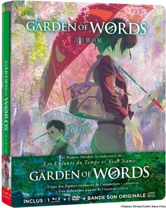 The Garden of Words (2013) (Édition Limitée, Steelbook, Blu-ray + DVD + CD)
