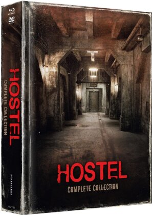 Hostel 1-3 - Complete Collection (Wattiert, Cover A, Big-Book, Limited Edition, Mediabook, Uncut, 4 Blu-rays + 4 DVDs)