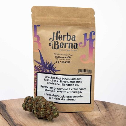 Herba di Berna Blueberry Muffin (4g) - Indoor (CBD: 15%, THC: 0.6%, CBG: 0.4%)