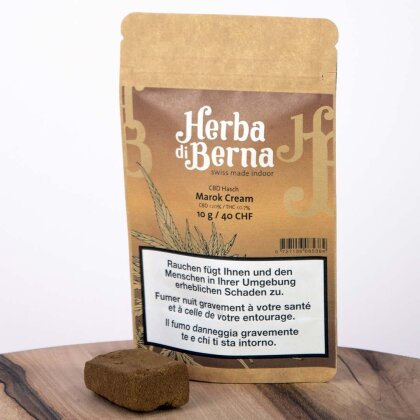 Herba di Berna Crema CBD Hash Moroc (10g) - Indoor (CBD: 20%, THC: 0.7%, CBG: 0.5%)