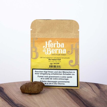 Herba di Berna CBD Kief BIO Polline per interni (3g) - Indoor (CBD: 21%, THC: 0.7%, CBG: 0.4%)
