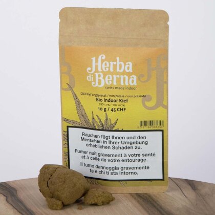 Herba di Berna CBD Kief BIO Pollen d’intérieur (10g) - Indoor (CBD: 21%, THC: 0.7%, CBG: 0.4%)